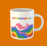 Just a Big Pink Homosexwhale Swimming in a Rainbow Mug