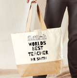 Personalised Worlds Best Teacher Carry Bag