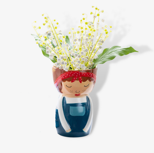 Hipster Lady Figure Vase
