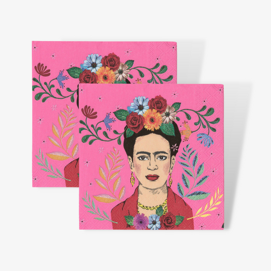 Twenty Pink Frida Kahlo Paper Napkins
