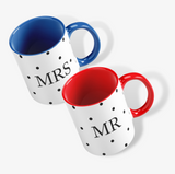 Polka Dot Mr And Mrs Mug