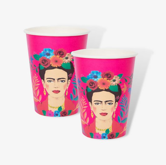 Eight Pink Frida Kahlo Party Cups