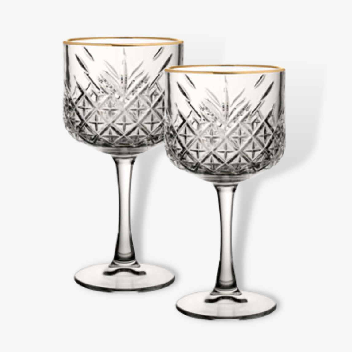 Gold Rim Vintage Style Cocktail Glasses