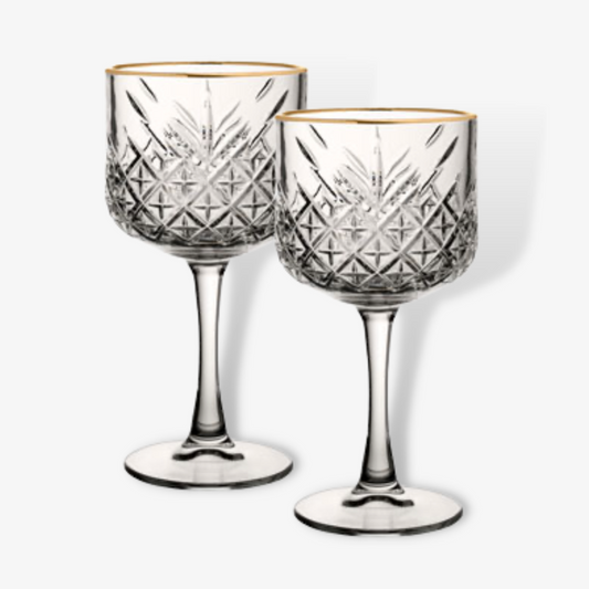 Gold Rim Vintage Style Cocktail Glasses
