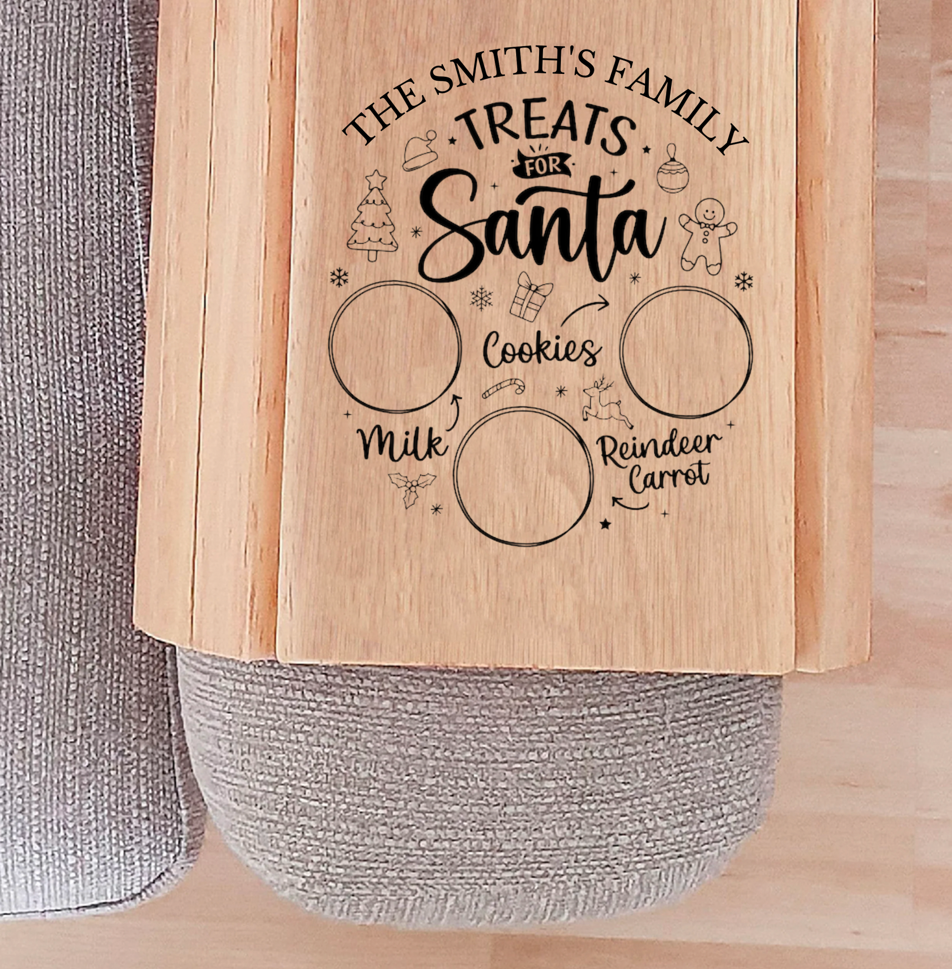 Personalised Christmas Wooden Sofa Tray