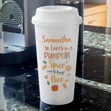 Personalised Halloween Pumpkin Spice Travel Mug