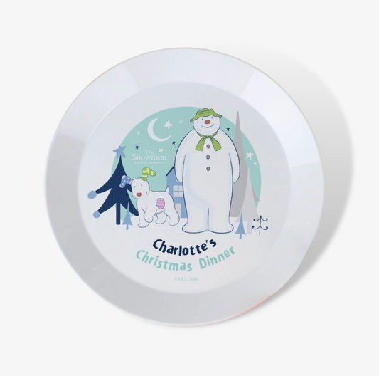 Personalised Snowman Christmas Plate