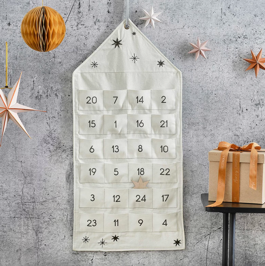 Personalised Reusable Fabric Christmas Advent Calendar Kit