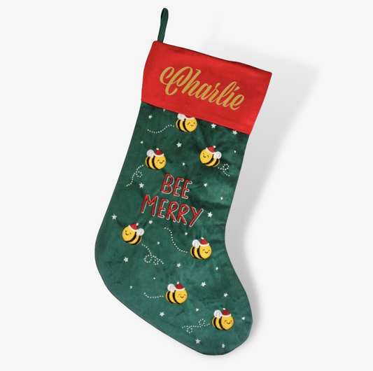 Personalised Bee Merry Stocking