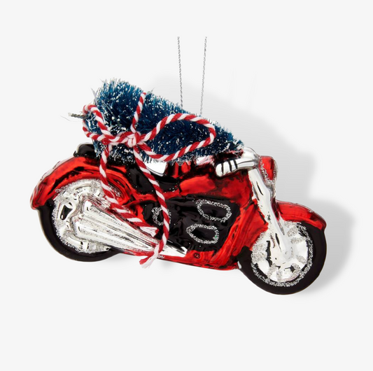 Motorcycle With Christmas Tree Bauble