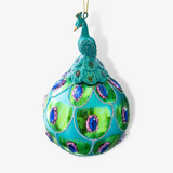 Personalised Turquoise Peacock Bauble