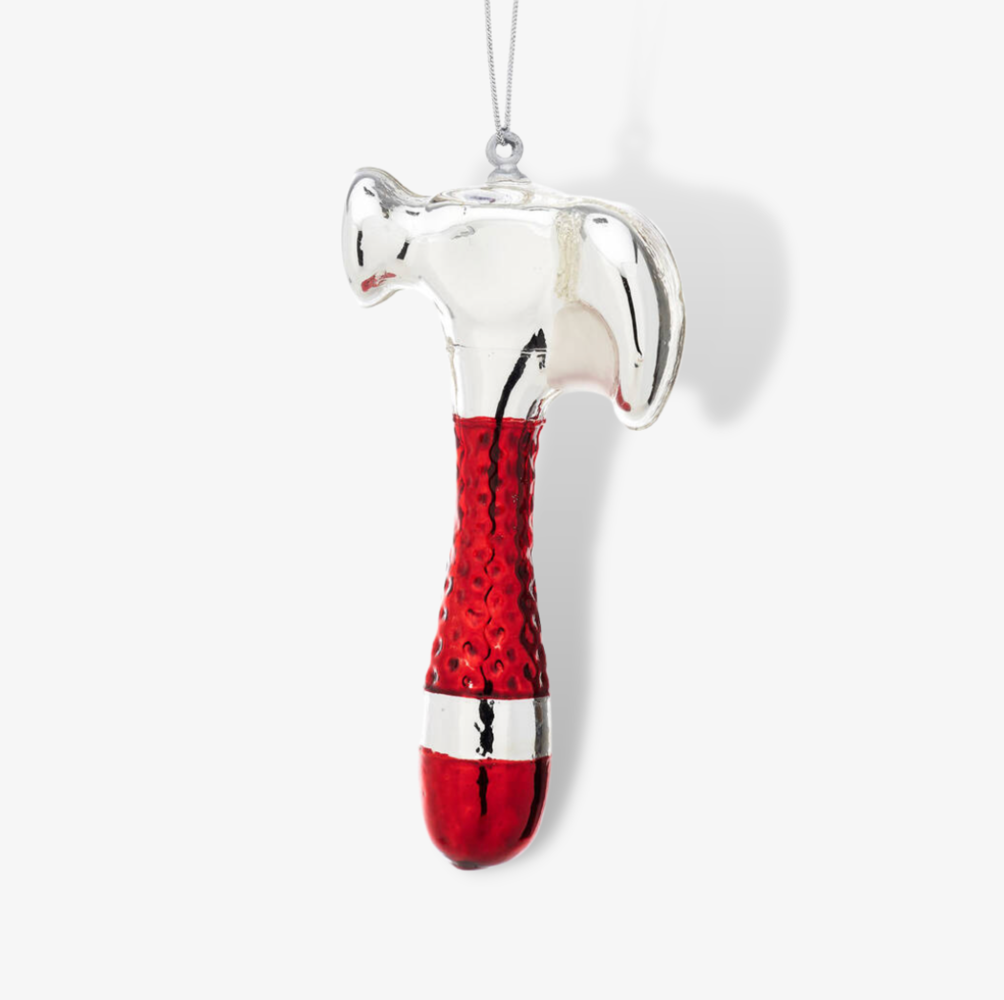 Red And Silver Hammer Christmas Shaped Bauble
