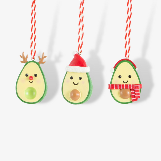 Set Of Three Avocado Hanging Decoration