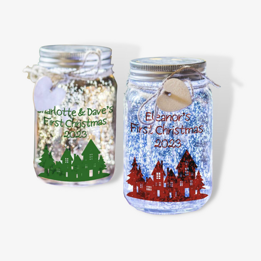 Personalised Christmas Sparkle Firefly Jar Light