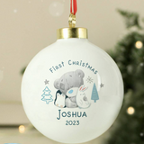 Personalised First Christmas Tiny Tatty Teddy Bauble