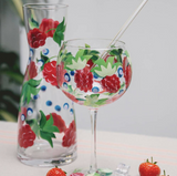 Hand Painted Raspberries Carafe