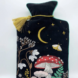 Luxury Embroidered Mushroom Hot Water Bottle