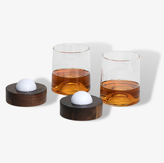 Golf Ball Glasses With Coasters