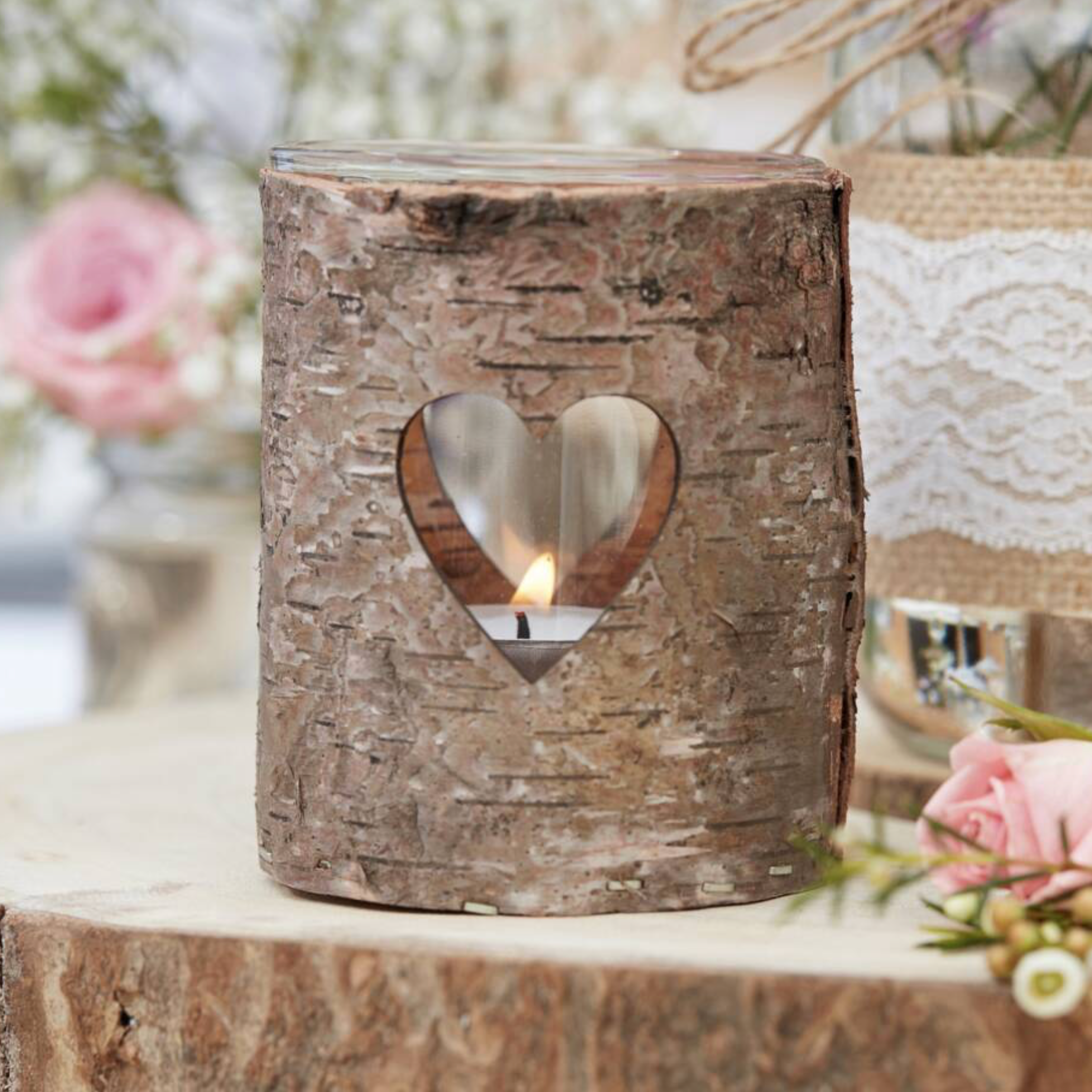 Personalised Birch Bark Vase / Candle Holder
