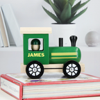 Personalised Children's Wooden Train Carriage - Green/Red