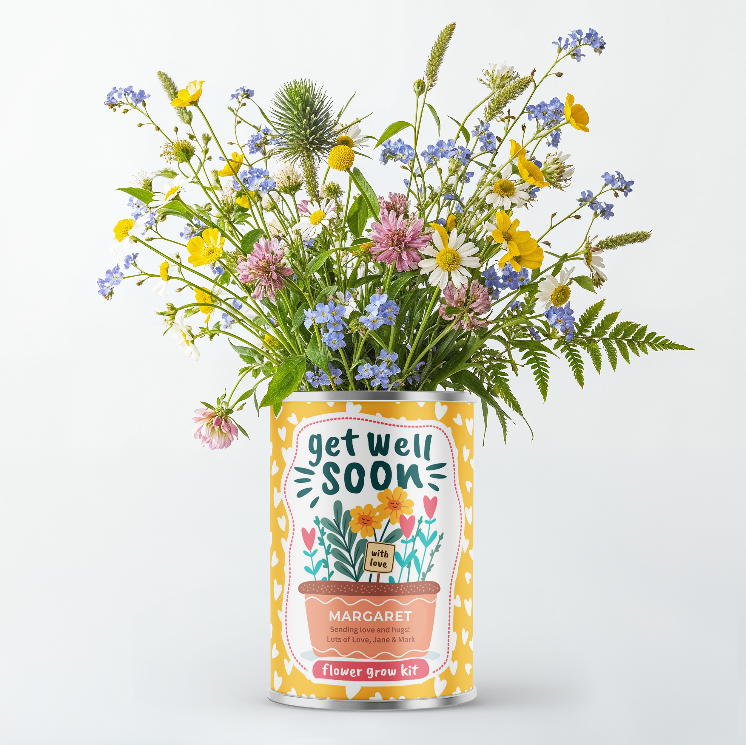 Get Well Soon Flower Tin - Personalised Flower Tin | Grow Your Own Flowers Main image