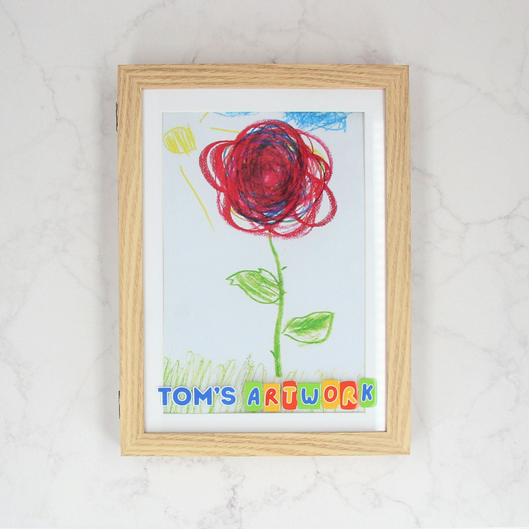 Kid’s Personalised Wooden Artwork Display - Playroom Wall Art | Children’s Painting Storage Main image