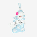 Baby Snowman Stocking Christmas Bauble - Personalised | Christmas Decor | Tree Ornament