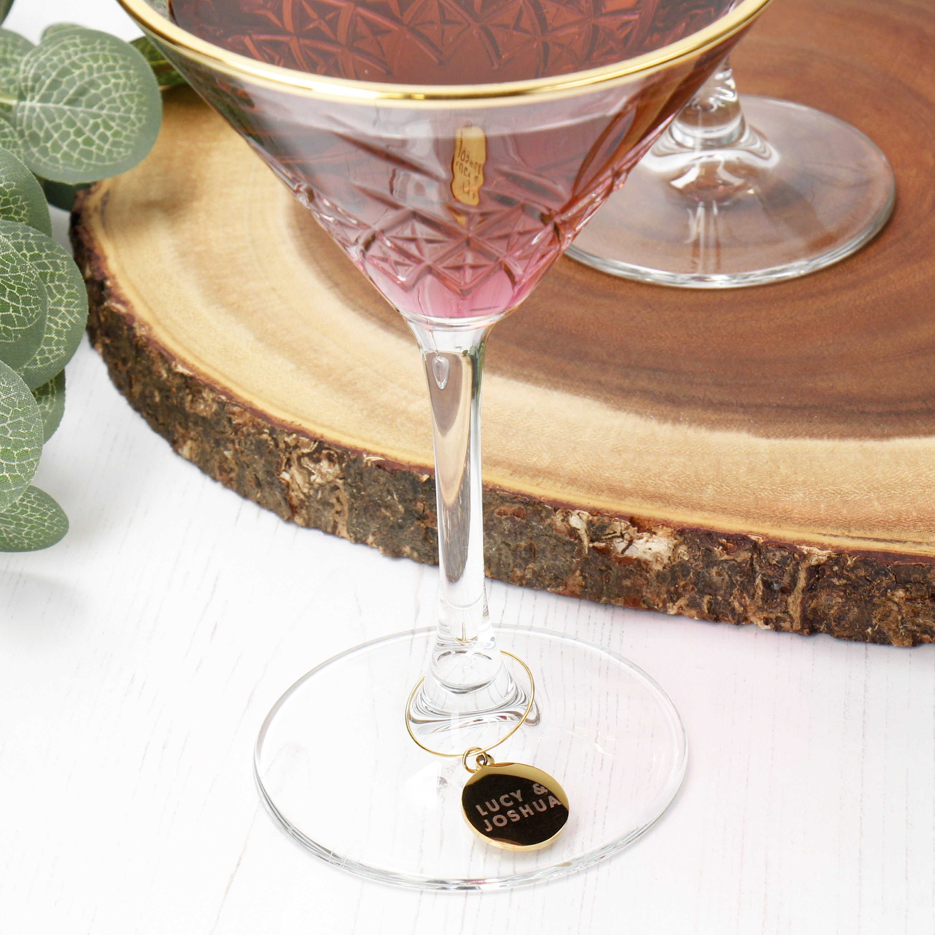 Engraved Gold Cocktail Glasses - Twin Pack | Wedding Gift | Birthday Gift | Anniversary Gift
