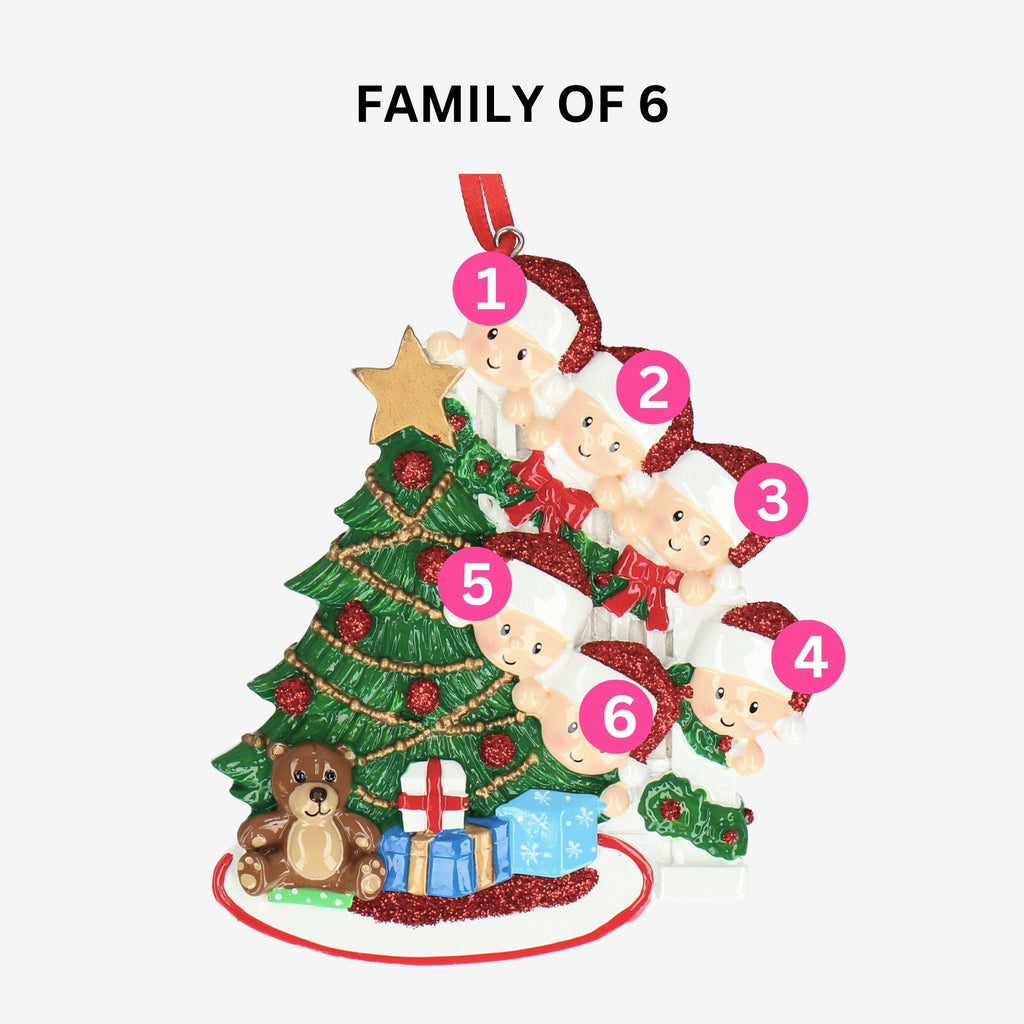 Christmas Tree Bauble - Peeking Family Design | Add Five Names | Christmas Decor