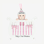 1st Christmas Bauble Personalised - Baby in a Crib design | up to 1 name | Christmas Decor