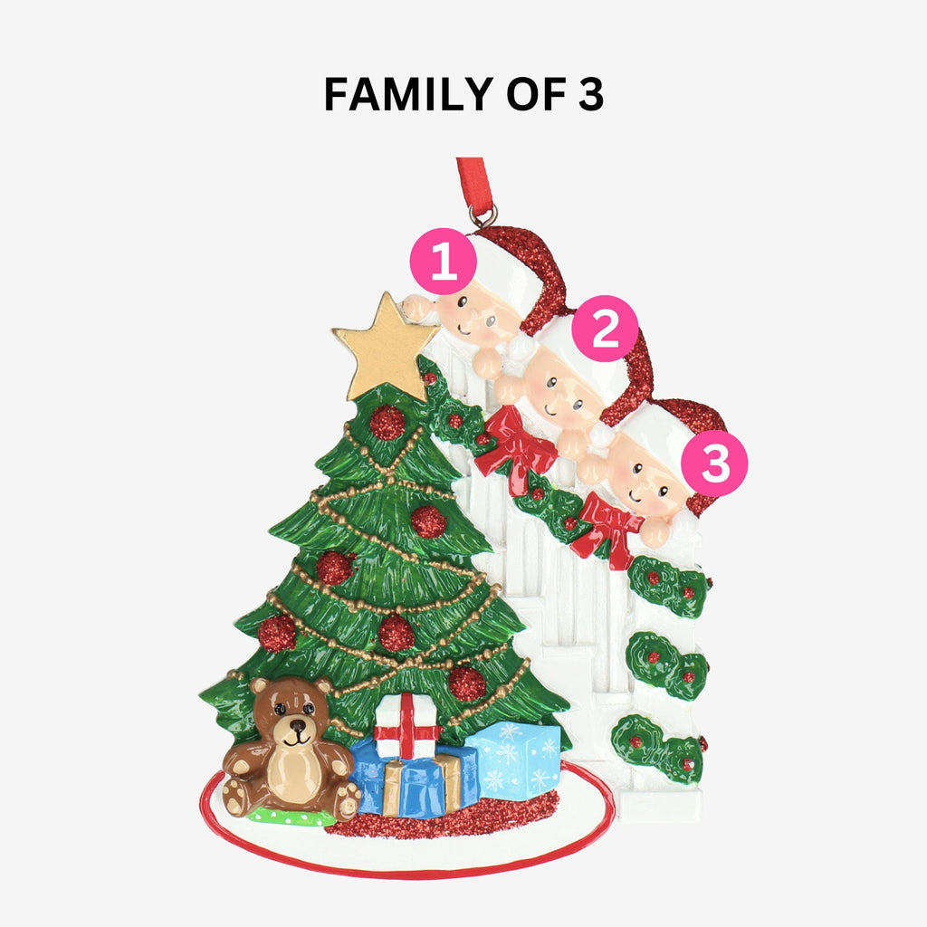 Christmas Tree Bauble - Peeking Family Design | Add Five Names | Christmas Decor