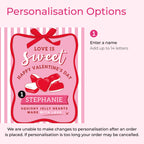 Personalised Jelly Hearts Retro Sweets Tin Valentine's Gift
