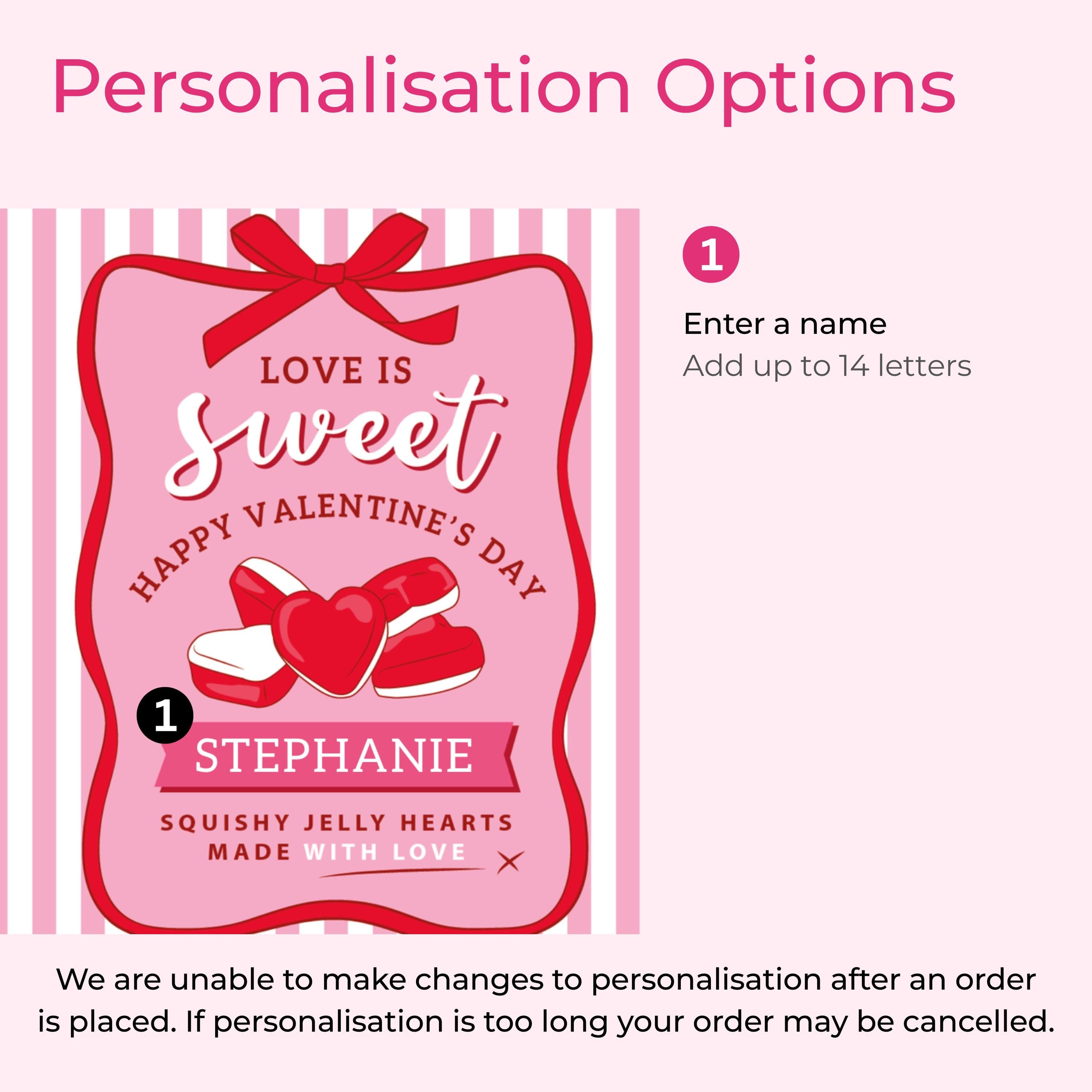 Personalised Jelly Hearts Retro Sweets Tin Valentine's Gift