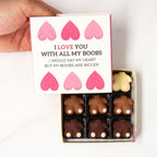 Personalised Box of Chocolate Boobs - 9 Rude Chocolates
