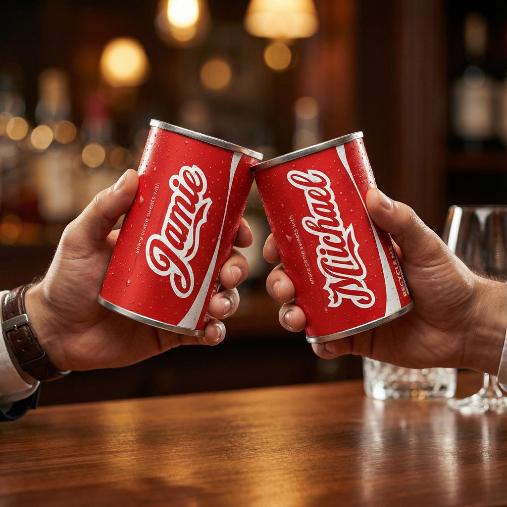 Personalised Retro Cola Sweet Can with Cola Bottles