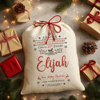 Personalised Christmas Sack - Typography Design | Christmas Sack for Kids | Large