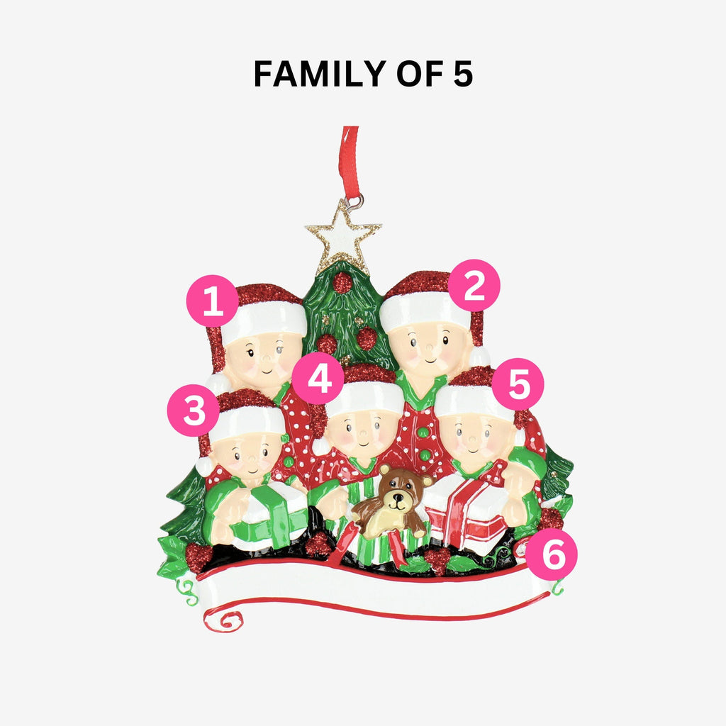 Christmas Presents Bauble - Personalised with 5 Names | Opening Presents Design | Christmas Decor