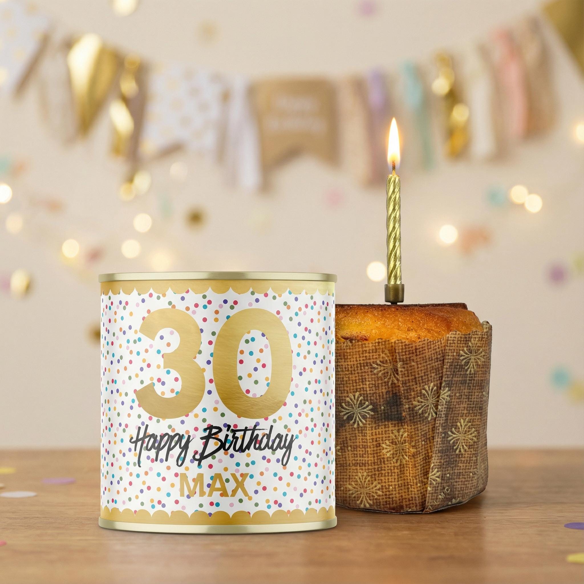 Personalised 30th Birthday Cake in a Can - Choice of Flavours Main image