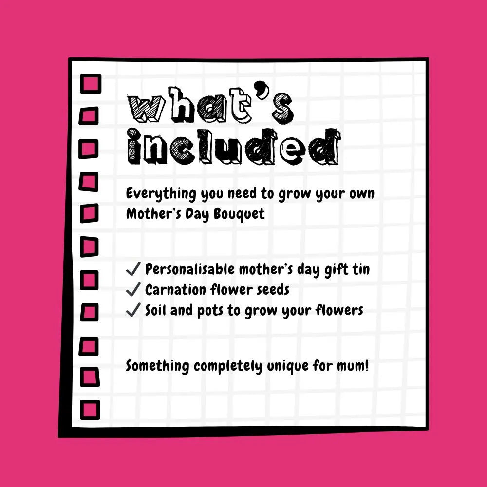 Mother's Day Grow Your Own Carnation Flowers Tin