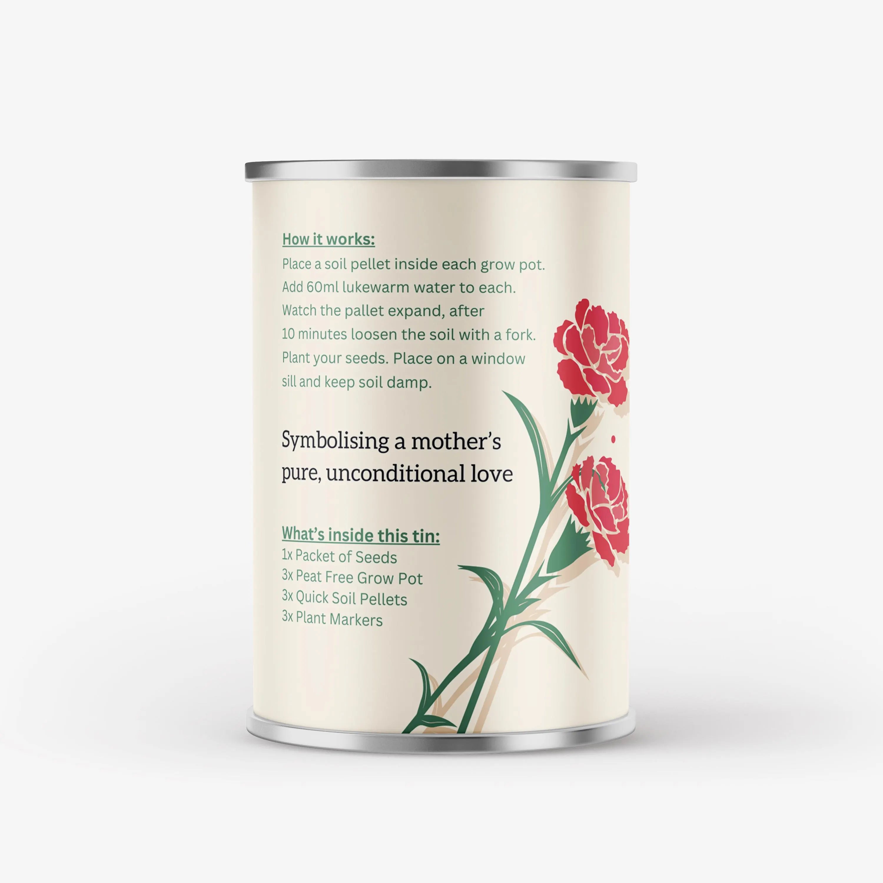 Mother's Day Grow Your Own Carnation Flowers Tin