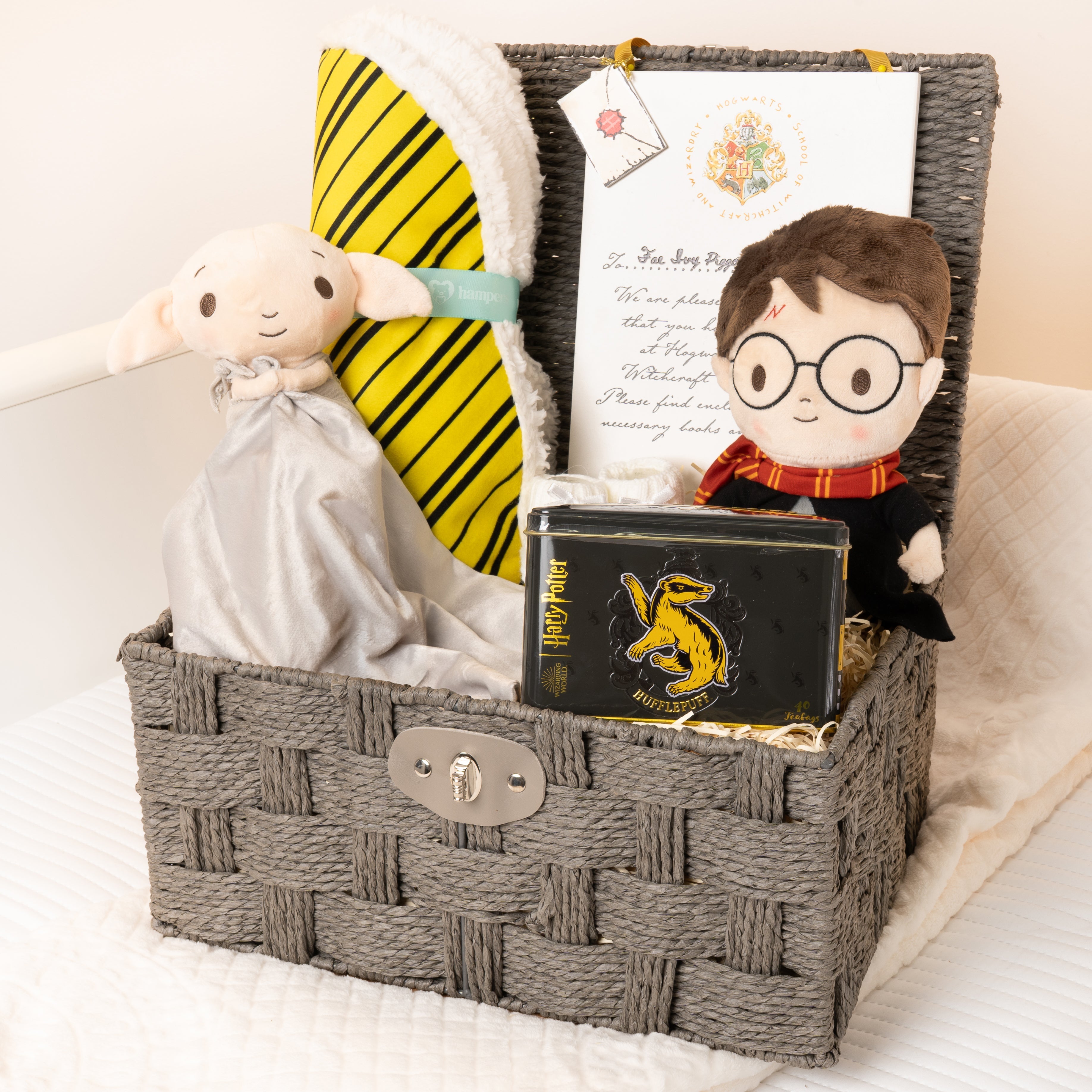 Luxury Harry Potter Hufflepuff House Baby Hamper with Blanket - Yellow - Baby Hamper