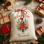 Personalised Christmas Sack - Nutcracker | Christmas Toy Sack | Christmas Stocking |  Small/Large