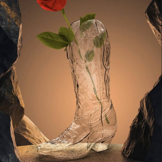 Glass Cowboy Boot Vase By Seletti