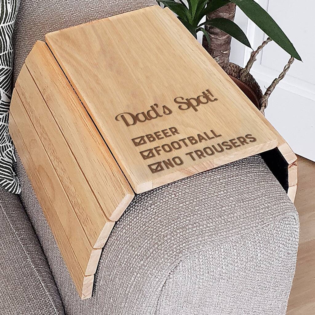Personalised Wooden Sofa Tray For Dad