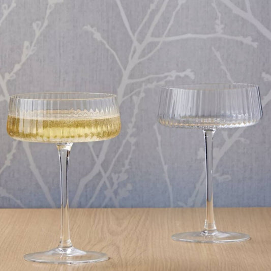 Set Of Two Empire Stemed Coupe Glasses