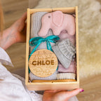 Pink Personalised Newborn Welcome Hamper - Pink Elephant Theme with Blanket &... – Pink