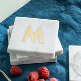 Alphabet Gold Initial Marble Coaster