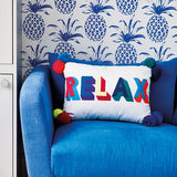 Embroidered Bright Relax Pom Pom Cushion