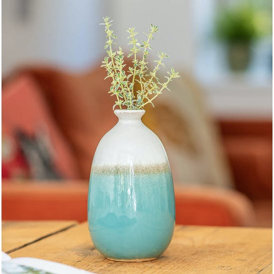 Stoneware Ombre Turquoise Vase
