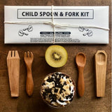 Cherry Wood Childs Spoon And Fork Carving Kit